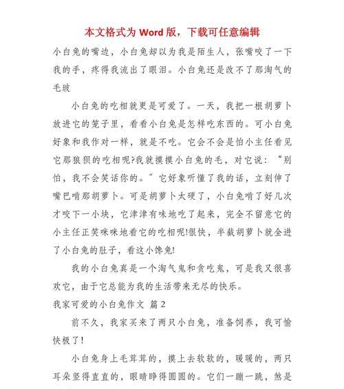 小白兔的冒险故事（一只小兔子的勇气与智慧）